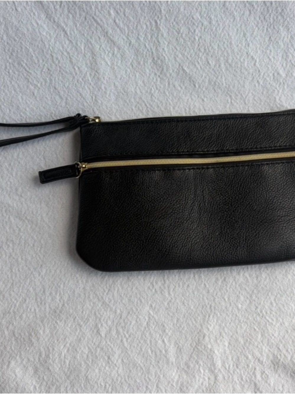 Black Double-Zip Phone Wristlet Wallet Organizer